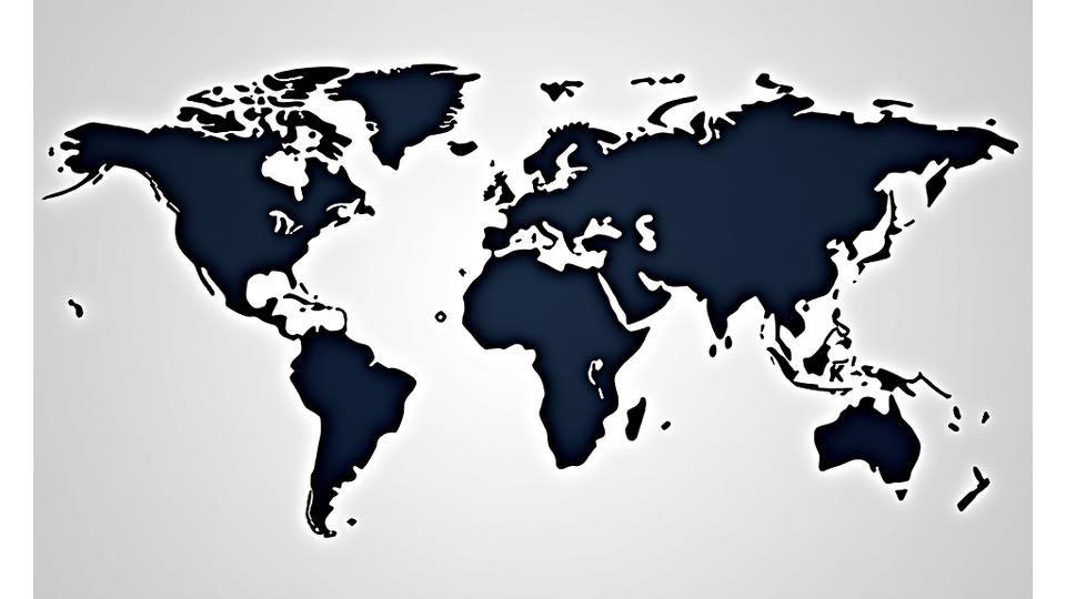 Stylized interactive world map highlighting key luxury cities like London, Dubai, New York, with discreet indicators for office locations.